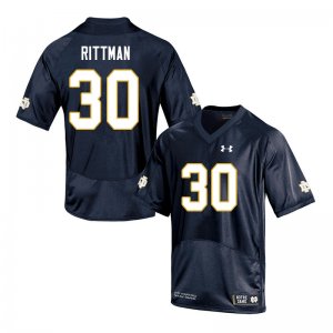 Notre Dame Fighting Irish Men's Jake Rittman #30 Navy Under Armour Authentic Stitched College NCAA Football Jersey RLM2799RF